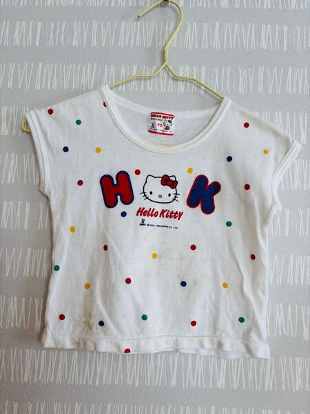 レトロ Hello Kitty ドット柄 Tシャツ 90サイズ