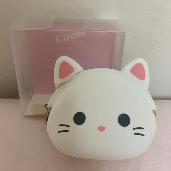 ミミポチフレンズ コインケース シリコン がま口 白猫 ねこ 猫 白ネコ 動物