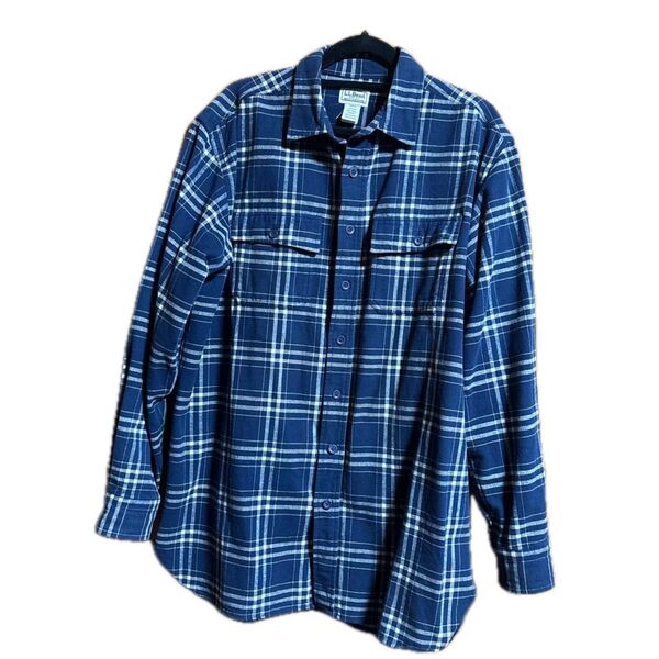 LLBEAN 長袖シャツ 古着 ネルシャツ ヘビネル