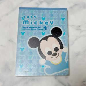 ディズニー ボリュームメモ baby mickey ブルー系