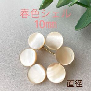 【ミニサークルブローチ】春色シェル10㎜ 高瀬貝 北欧 卒業式 入学式 セレモニー