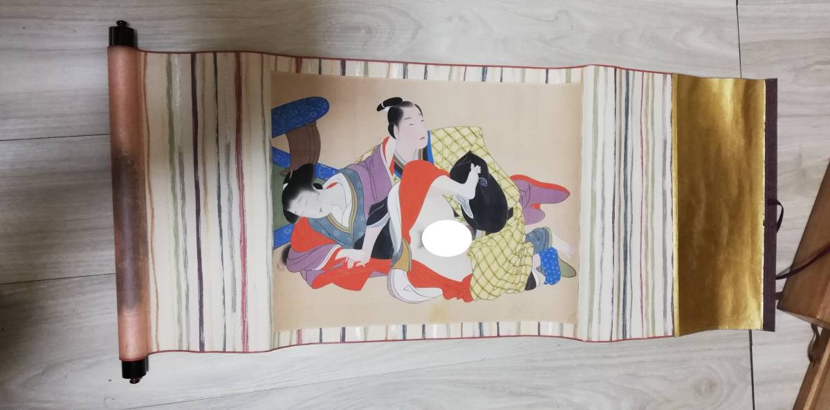 Pergamino Hermosa mujer pintando Ukiyo-e Maiko Pintura japonesa Nishiki-e, obra de arte, cuadro, retrato