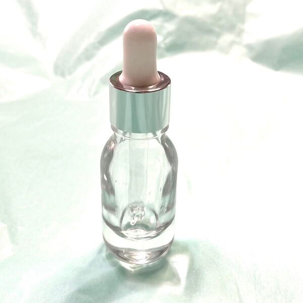スポイト付き 透明ガラス瓶 10ml シルバー アウトレット 20個セット