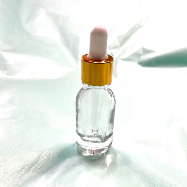 スポイト付き 透明ガラス瓶 10ml ゴールド アウトレット 20個セット