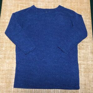 36. 【美品】ネイビー 五分袖 ニット Mサイズ しまむら 複数購入歓迎! 割引対応あり
