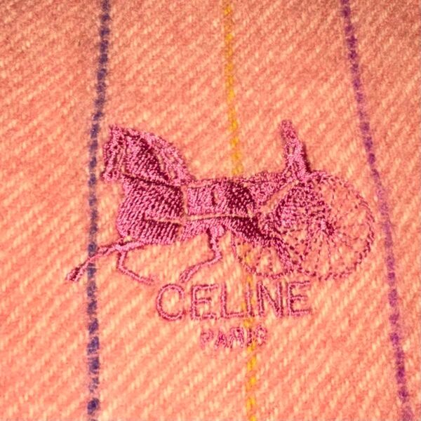 CELINE セリーヌ 大判 ストール マフラー ピンク ストラップ