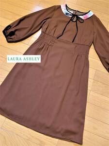LAURA ASHLEY london【ローラアシュレイ】襟が可愛い茶色ワンピース サイズ1