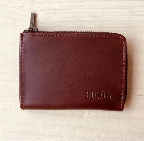 EDWIN 牛革 財布 コインケース 小銭入れ ブラウン系 送料込み
