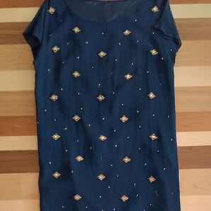 Diagram ダイアグラム ビジュー付チュニックワンピース M