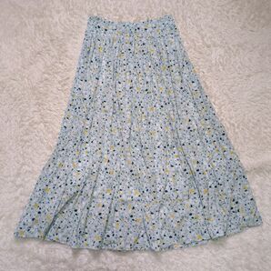 studio CLIP スタディオクリップ スカート スカイブルー 青 総柄