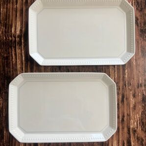 リーフ柄 オーバル皿 ホワイト18cm 2枚 中皿 洋食器 オシャレ カフェ風 せっ器