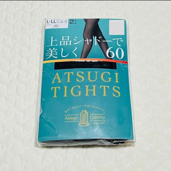 ATSUGI TIGHTS (アツギ タイツ) 60デニール L-LL ブラック 2足組