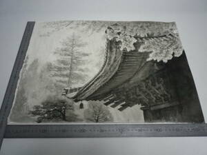 [. flat temple 3] water ink picture [ slope . inside ..] author autograph original picture [ genuine work ]P10 number is -ne Mu re paper ( passing of years storage goods )[ free shipping ]00700046