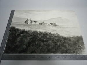 Art hand Auction ｢イタリア･田園風景｣水墨画【坂垣内 将泰】作者直筆原画｢真作｣P10号ハーネミューレ紙(経年保管品)【送料無料】00700099, 美術品, 絵画, 水墨画