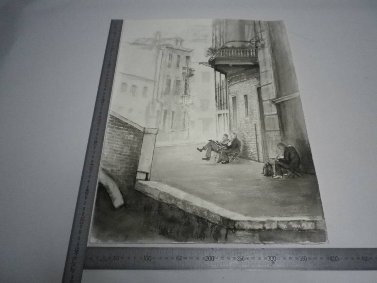 Peinture à l'encre de paysage de Venise [Masayasu Sakagauchi] Original de l'auteur Authentique Papier Hahnemühle P10 (stockage vieilli) [Livraison gratuite] 00700109, Ouvrages d'art, Peinture, Peinture à l'encre