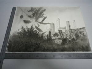 Art hand Auction ｢イタリアの風景 4 ｣水墨画【坂垣内 将泰】作者直筆原画｢真作｣P10号ハーネミューレ紙(経年保管品)【送料無料】00700110, 美術品, 絵画, 水墨画