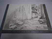 「中国の裏街 2 ～ 3 (裏表描画)」水墨画【坂垣内 将泰】作者直筆原画「真作」P10号ハーネミューレ紙(経年保管品)【送料無料】00700124_画像2