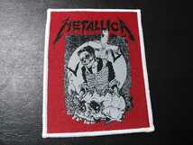 METALLICA 刺繍パッチ ワッペン pushead パスヘッド 白枠 / slayer anthrax motorhead sodom destruction kreator exodus possessed s.o.d._画像1