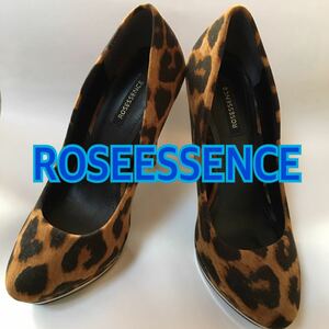 ROSEESSENCE ヒョウ柄 パンプス スウェード レオパード ブラウン ゴールド ヒール 約 12cm ウィンター 冬 イベント キャバ デート 可愛い