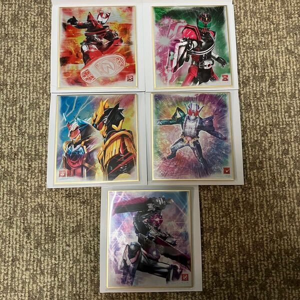 仮面ライダー 色紙ART 5種セット ガッチャード2種 ドライブ W ディケイド