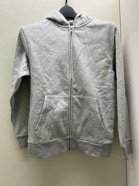 H&M 裏起毛 グレー フルジップパーカー 145/150