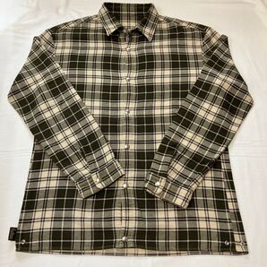 fulton フルトン スナップボタンネルシャツ ベージュ×グリーン Lサイズ 美品 日本製