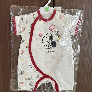 新品 スヌーピー半袖ロンパース【60-70】綿100%