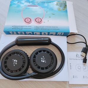 SLUB ミニハンズフリーファン 風量3段階 ブラック 新品 動作確認済み
