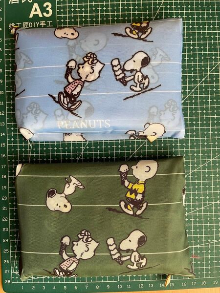 在庫処分!二枚セット!新品 大容量 折り畳み可愛い頑丈エコバッグ