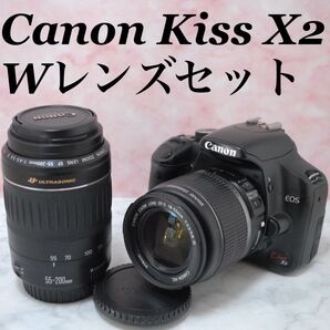 ★Canon EOS Kiss X2★Wレンズセット★動作確認済★おまけ付き★返品保証付き★