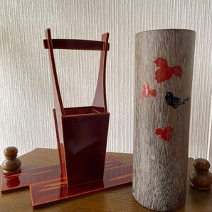 花器 2点 春慶塗 / 桐工芸 蒔絵