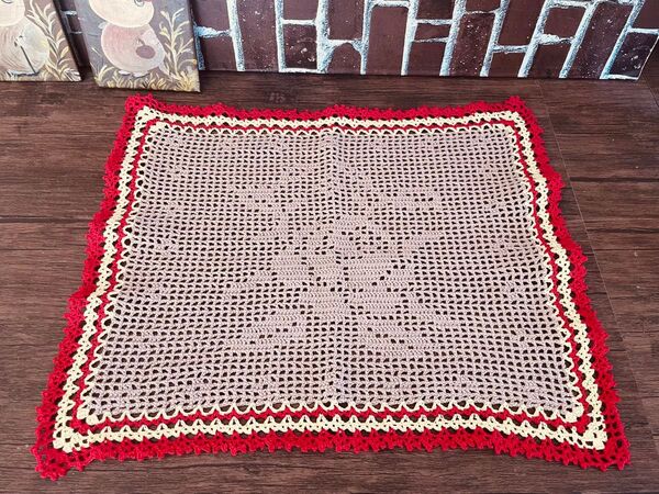 ハンドメイド レース編み ドイリー テーブルクロス