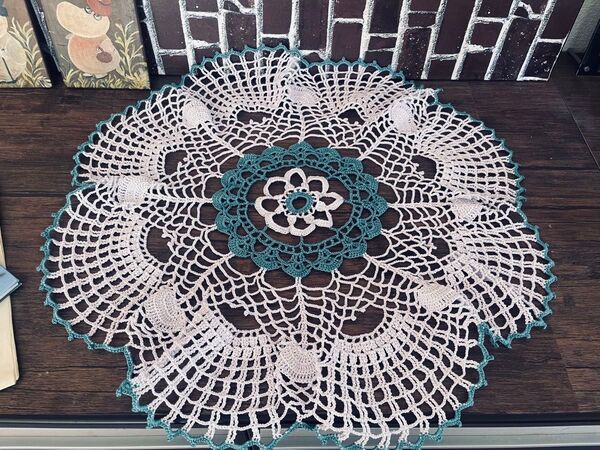 ハンドメイド レース編み ドイリー