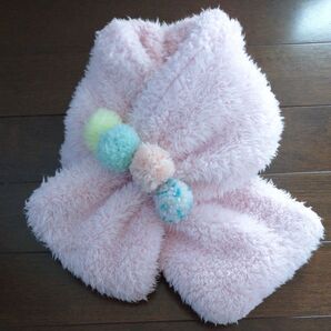 ループ付きふわふわマフラー ピンク 女の子