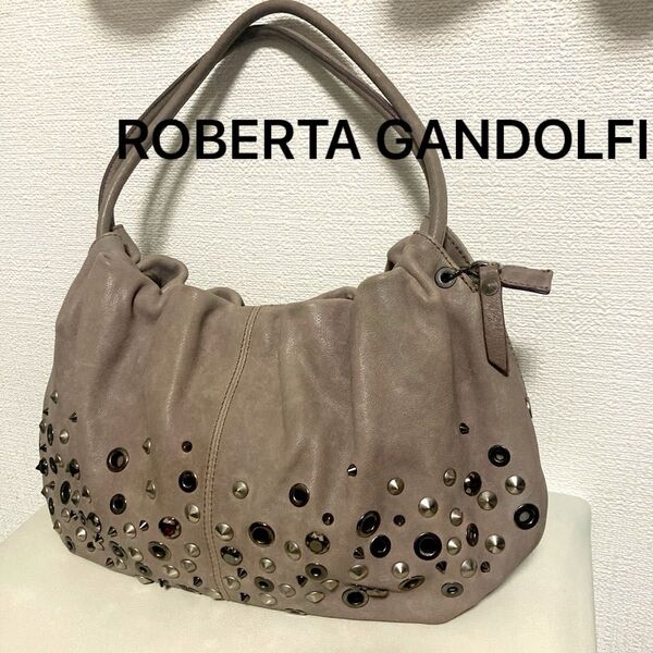 ROBERTA GANDOLFI ロベルタガンドルフィ 本革スタッズバッグ ハンドバッグ
