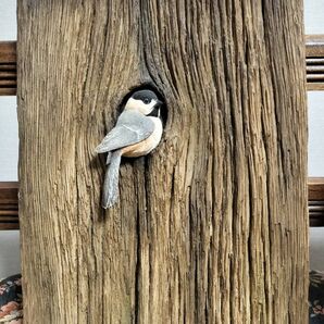 ボードアート オーバーボードアート 壁掛け飾り インテリアボード コガラ 野鳥