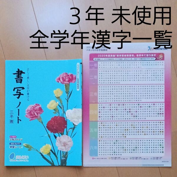 書写ノート 3年 三年 全学年 漢字 一覧表 クリアファイル