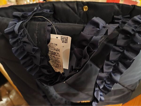 新品未使用 axes femme ネイビー トートバッグ フリル