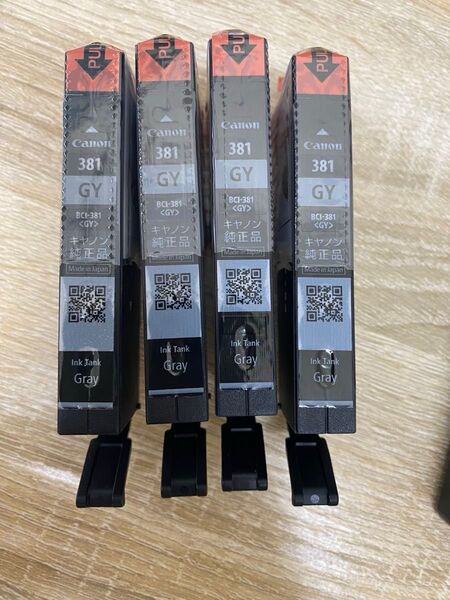 Canon キャノン BCI-381 キャノン純正品 GY Gray 4本 インクカートリッジ プリンターインク