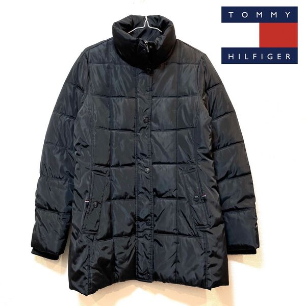 【美品】TOMMY HILFIGER(トミー ヒルフィガー) ハイネック中綿コート ブラック 黒 S ジャケット アウター 防寒