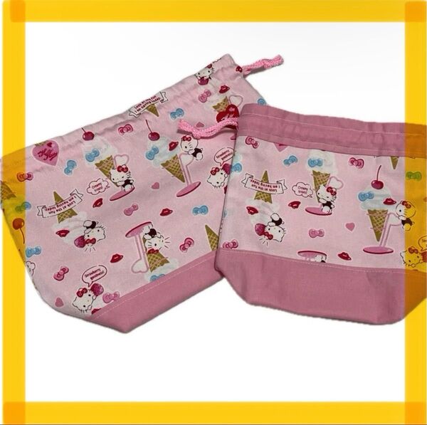 【ハンドメイド】 お弁当袋 巾着セット
