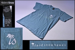 Island Snow Hawaii Tシャツ ★ 胸ポケット付き ★ Sサイズ ★ ハワイで購入 ★ 古着 ★ 色ムラや使用感に味わいがあります ★