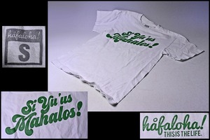 hafalofa! ★ グアムのかき氷屋 の オリジナル Tシャツ ★ 緑色のロゴ ★ カフェ ★ Sサイズ ★ ハファロファ