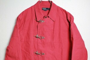 90's ポロラルフローレン キャンバス ファイヤーマン ジャケット (L) ピンク系 90年代 フック オールド