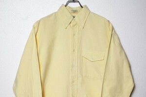 80's 90's LLBEAN LLビーン 100%コットン オックスフォード ボタンダウンシャツ 黄色 (15 1/2 32) 80年代 旧タグ OXFORD INDUSTRIES製