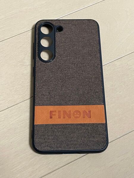 finon galaxy s23 ケース カバー スマホケース コットン 指紋防止 薄型 耐衝撃 ブラウン
