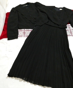Roseane black dress cardigan 2 piece set,dress,knee length skirt,medium size