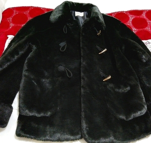 Formengirl formengirl black fluffy duffel coat,coat,coat in general,medium size