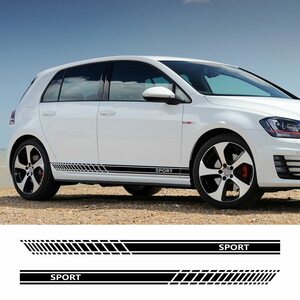 スタイリングステッカー◆デカール　送料無料左右セット 車 フォルクスワーゲン Volkswagen Golf 4/5/6/7　12色より選択 サイドドア 外装