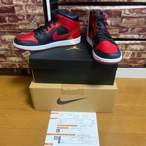 新品 NIKE AIR JORDAN 1 MID Bred 28.5 赤黒